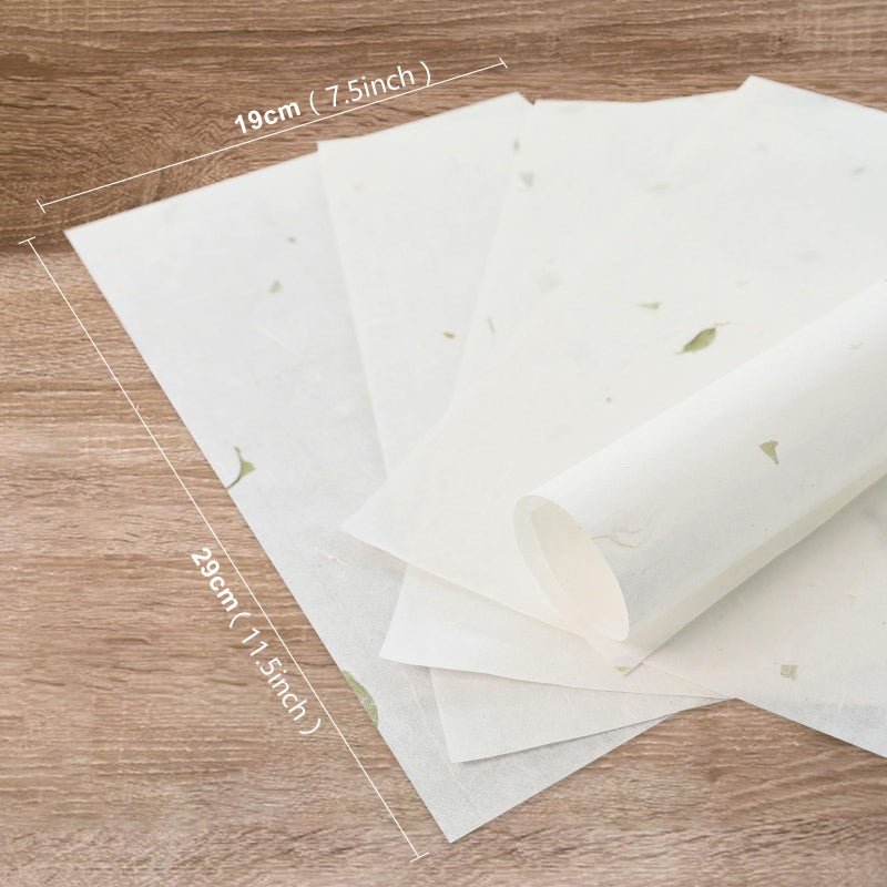 gnatural Premium Handmade White Rice Paper for Chinese and Japanese Calligraphy, Sumi Drawing, Writing Letters and Printing - Decorative Xuan Paper for Crafts - 25 Sheets - Image 3